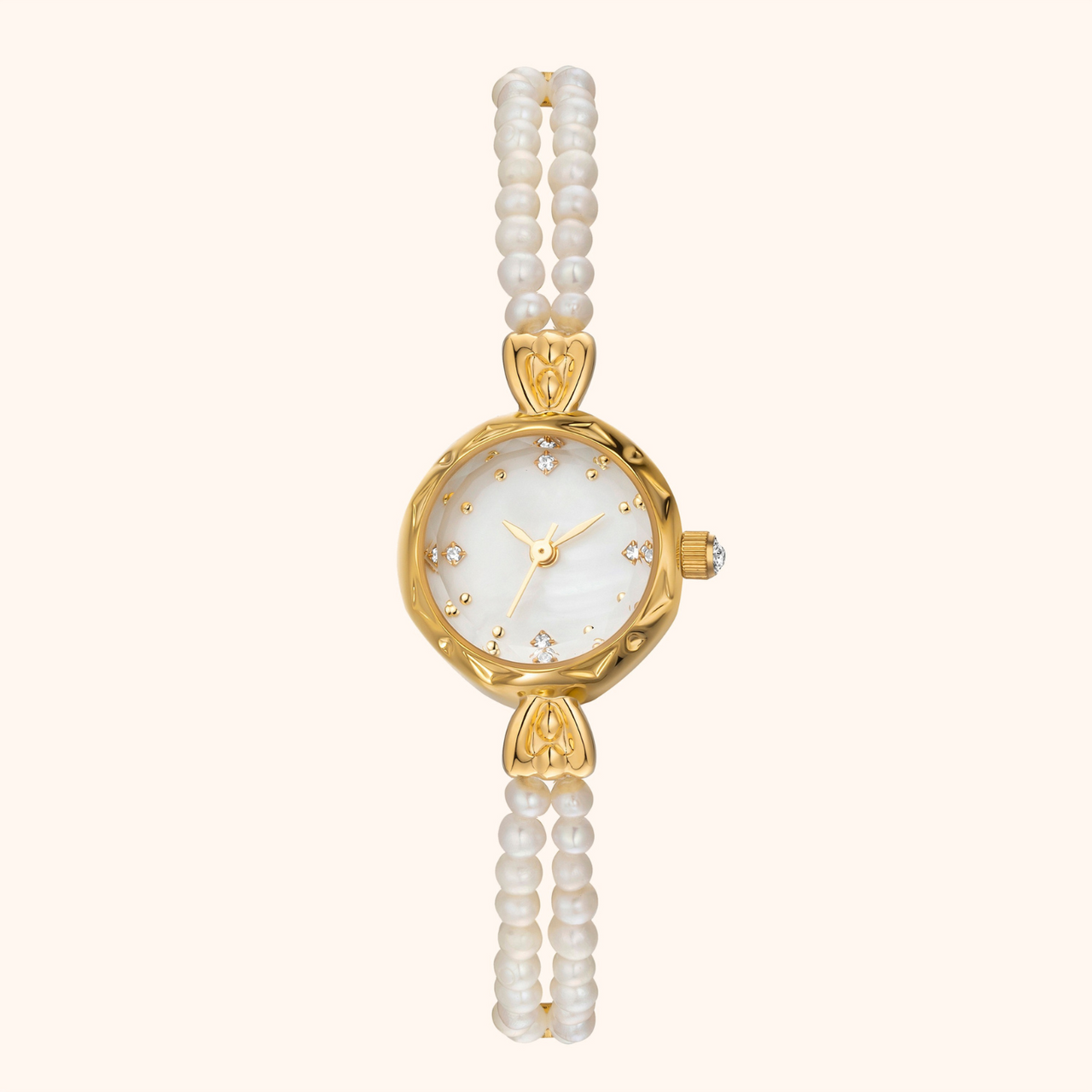 Gold old money Pearl Watch vintage inspired