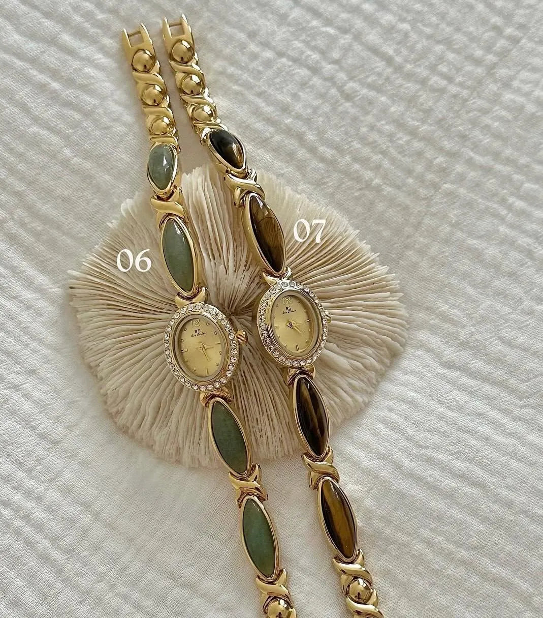 Vintage dainty gold gemstone Watch