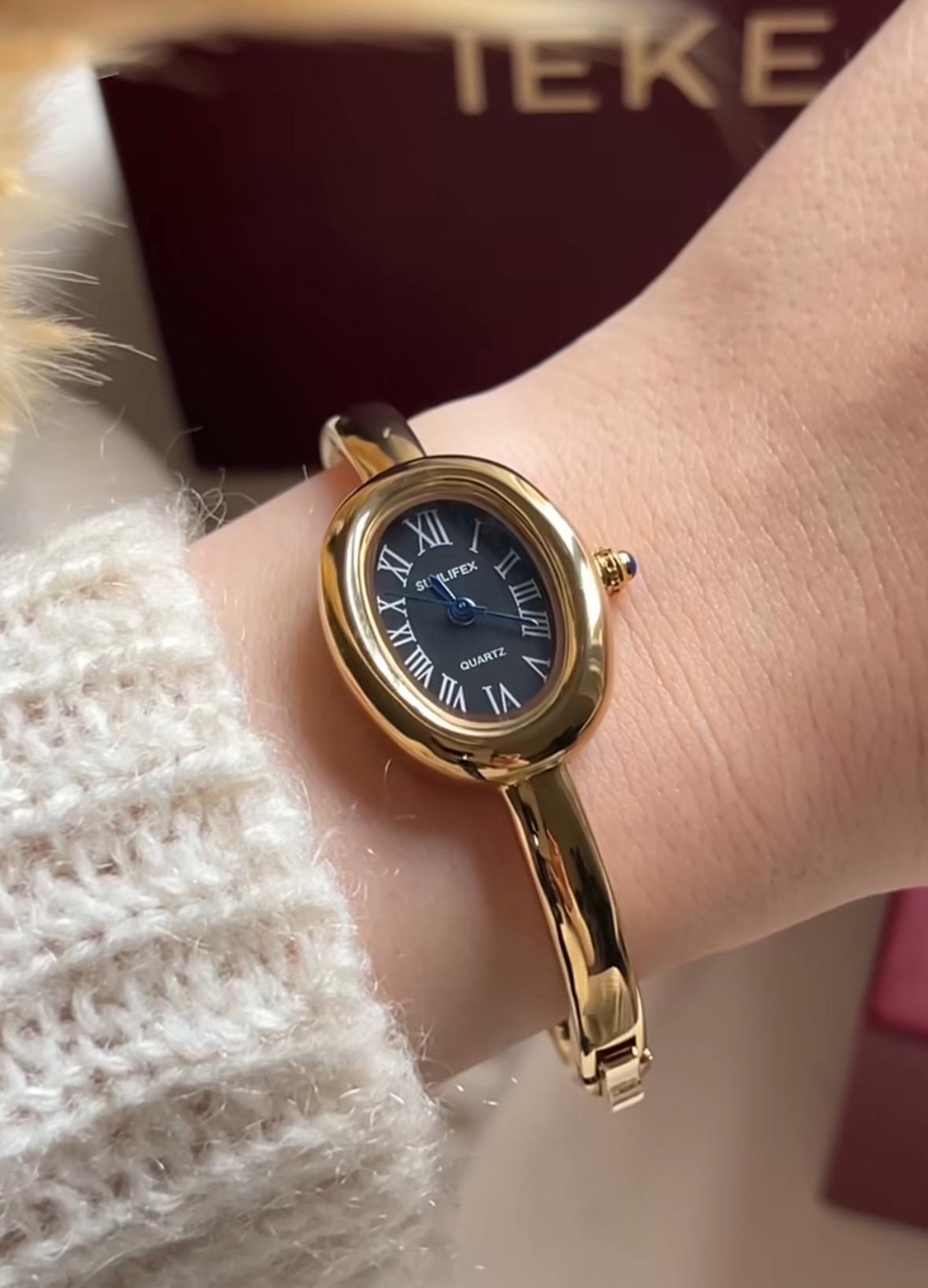 Gold and silver bangle watch | Vintage inspired