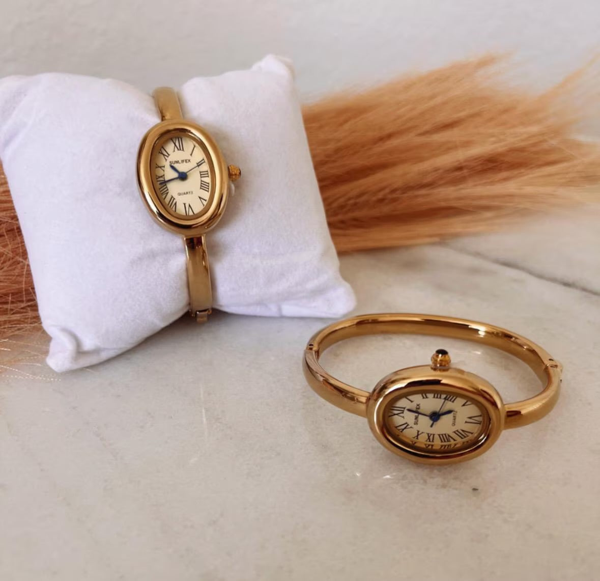 Gold and silver bangle watch | Vintage inspired