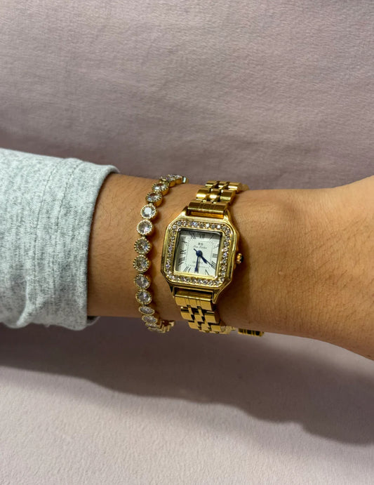 Square Diamond watch panthère inspired