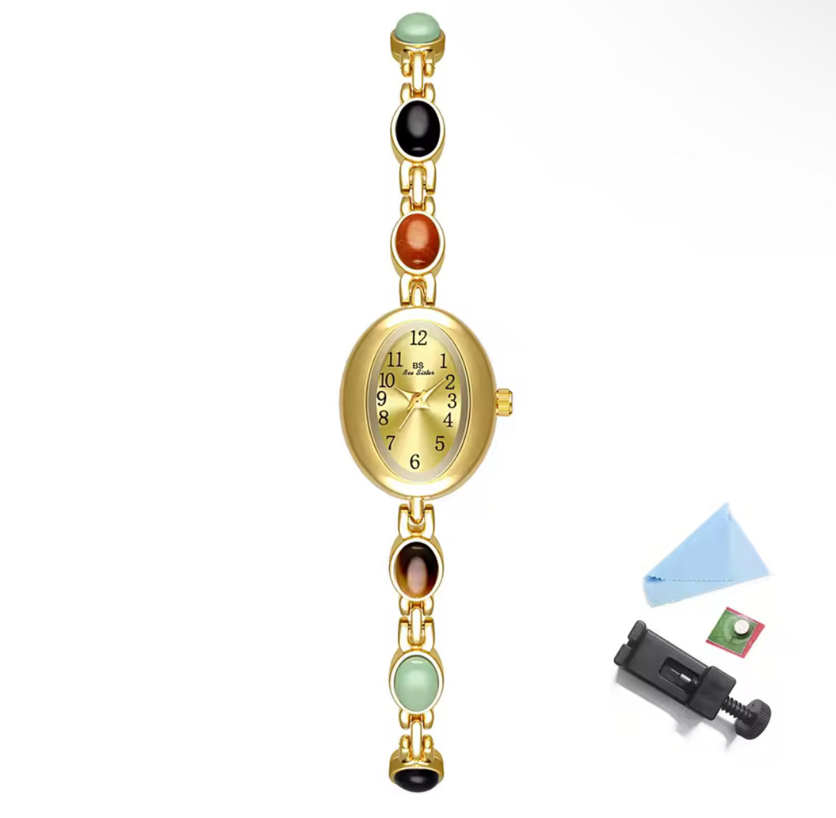 Vintage dainty gold gemstone Watch