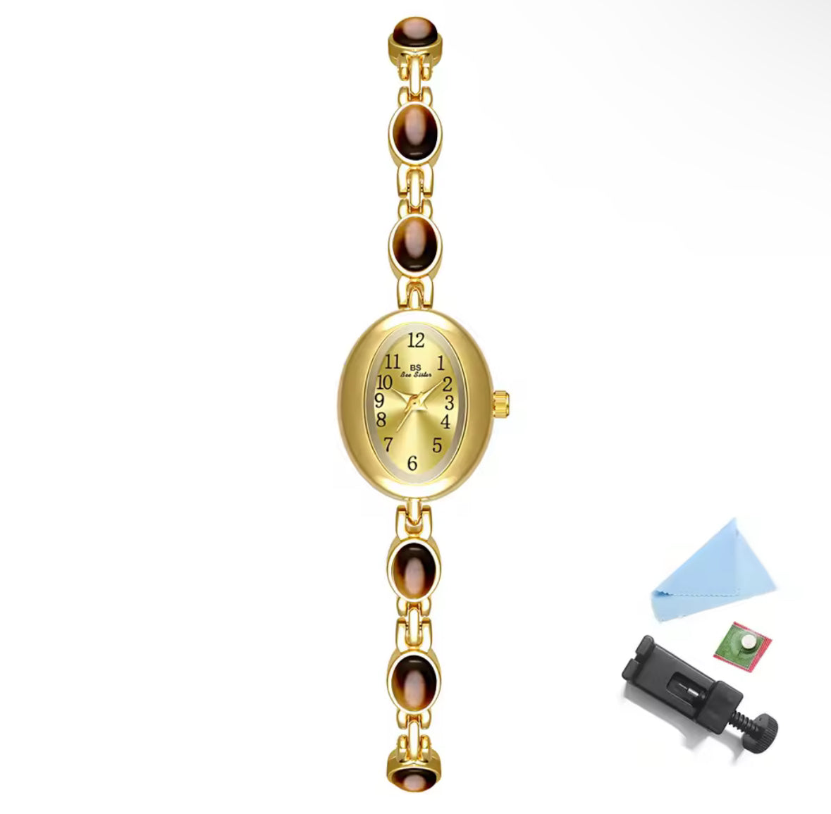 Vintage dainty gold gemstone Watch