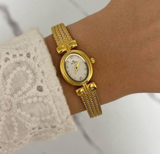 Vintage dainty Gold watch, Old money women silver and goldwatch