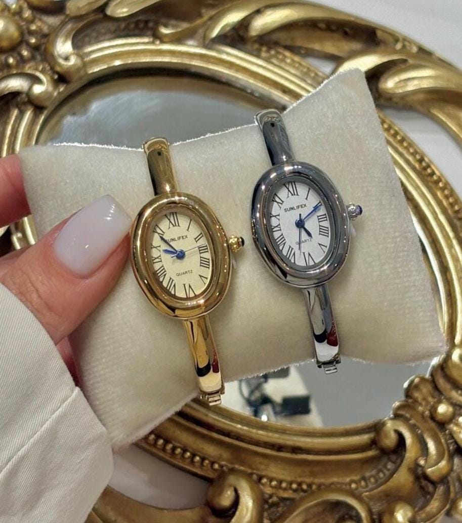 Gold and silver bangle watch | Vintage inspired