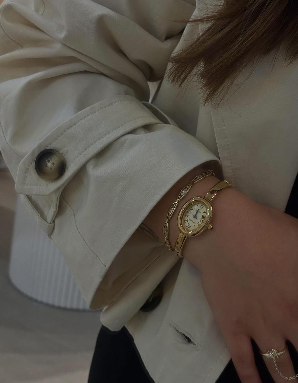 Gold and silver bangle watch | Vintage inspired